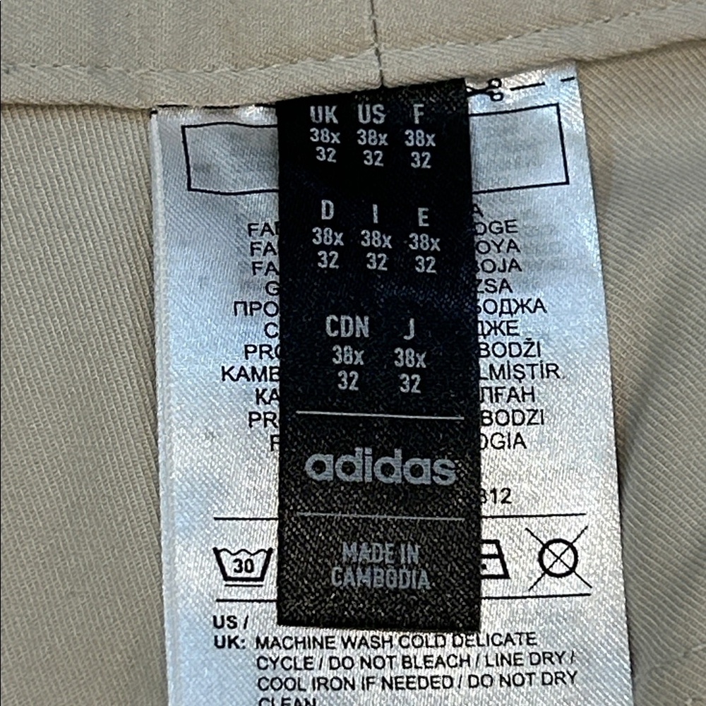 Adidas Men's Go-To- Five-Pocket Tapered Fit Golf Pants size 38 W/ 32 L Cream - Picture 6 of 16